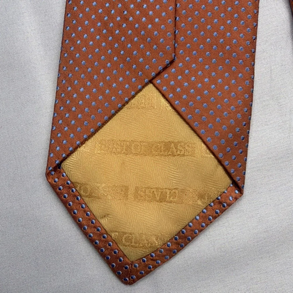 Robert‎ Talbot Best of Class Men's Tie 100% Silk Orange Polka Dot / 61